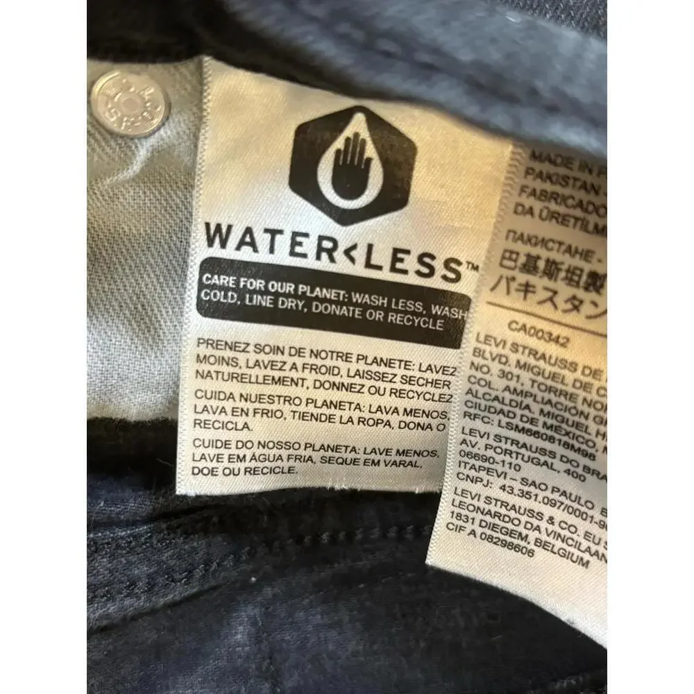 Levi’s 505 Men’s Black Jeans W32 L34 Straight Fit Waterless Denim